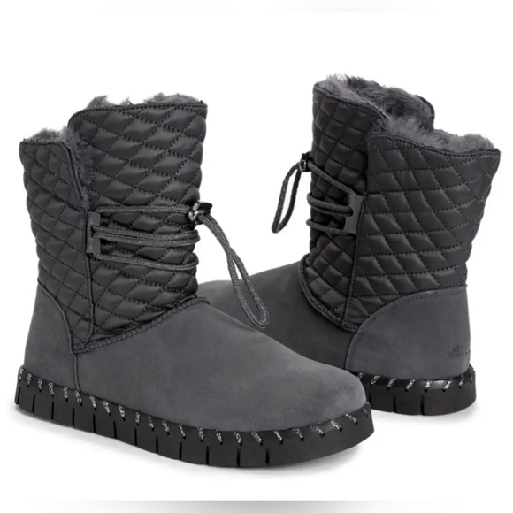 Muk Luks Womens Flexi Bridgehampton Pull-on Boot Dark Grey |Outdoor Cozy Spring - Picture 1 of 13